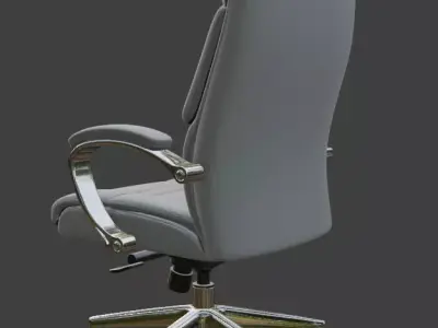 White Leather Executive Office Chair High Detail 3D Model 3D model