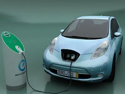 Nissan Leaf stand Low-poly 3D model