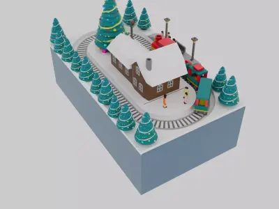 Christmas Train Pack 3D model