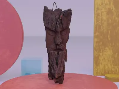 Tree bark mask Low-poly 3D model