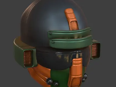 Gas mask helmet 3d model scifi Low-poly  Low-poly 3D model 106
