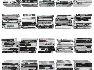 Books 150 pieces 2-5-4 Low-poly 3D model