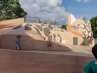 Leopard Cat Children play equipment 3D model