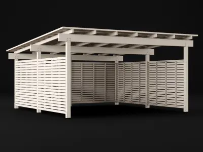 Woden carport 5 3D model