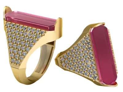 RED RUBY CHARM RING 3D PRINTABLE MODEL 3D print model