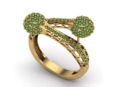 Womens Rings With Stone Ring Ready STL 3DM Models Rings women 3D print model