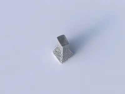 Vase squeezed and bent rectangle 2 with dense twisted organic... 3D print model