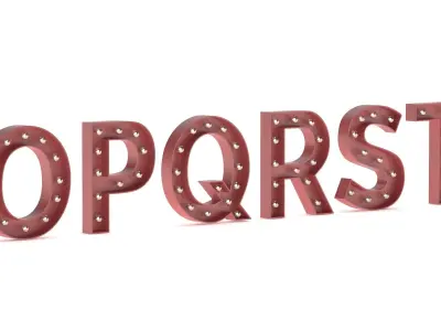 Alphabet Light Bulbs O-T 3D model