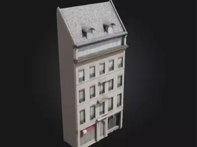 Haussmannian Building Mockup  Parisian Elegance in 3D Form Free 3D model