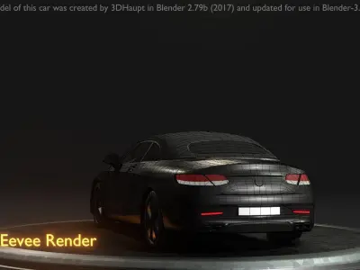 City Car 9 Top-Class Type-A Black Low-poly 3D model