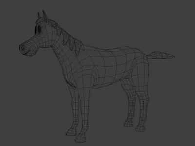  Horse 3D Model cartoon Low-poly 3D model