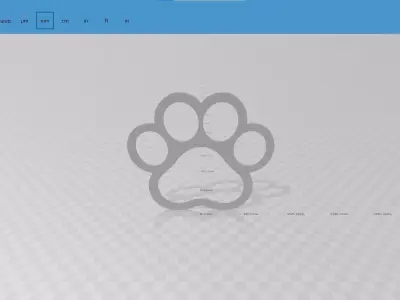 Cute Pet Silhouette Art - Cat Paw Hollow Decoration 3D print model