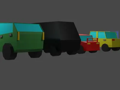 Low Poly Cars Pack  Low-poly 3D model