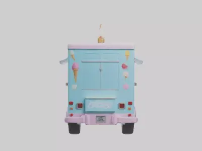 Ice Cream Truck model Low-poly 3D model