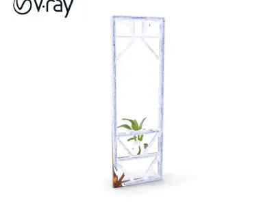 Decorative Rustic Frame with Plant Holder Model Pack Low-poly 3D model