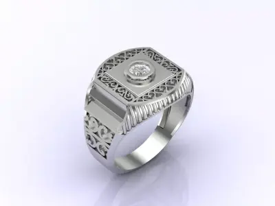 Print Ready STL 3DM  Gents Rings Diamond Men Ring  3D print model 234