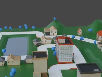 Low Poly Race Track For Racing Game Low-poly 3D model