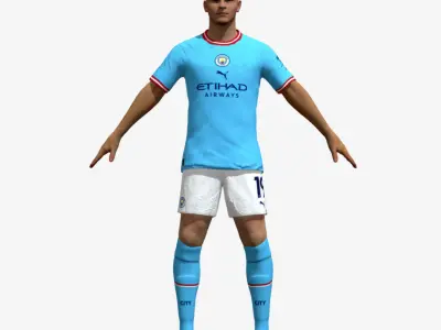 T-Pose Rigged Julian Alvarez Manchester City 3D model