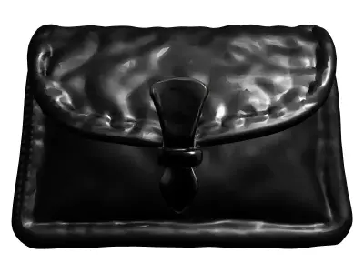 Woven Leather Clutch Bag Low-poly 3D model