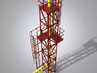 Tower gas distribution station 3D model