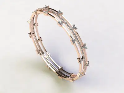 Diamond Jewelry Bangle Bracelet 3D print model get