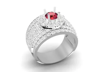 Luxury Diamond Pave Men Ring Jewelry 146 3D print model