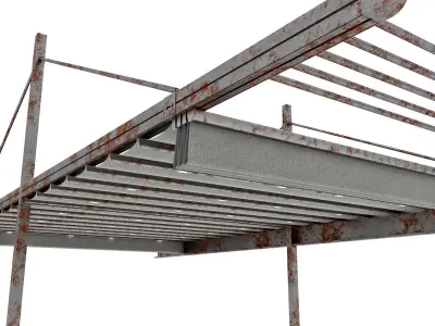 Motorized Pergola 1a worn 1 3D model