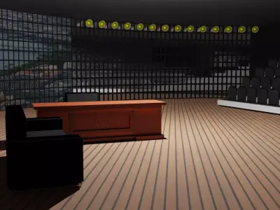 Talk Show Studio Low-poly 3D model