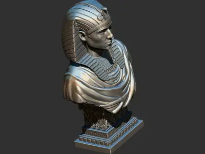 Ancient Egyptian pharaoh bust statue 3d model 3D print model