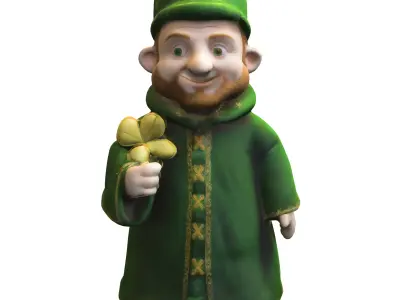 Lucky Clover Bearded Low-poly 3D model