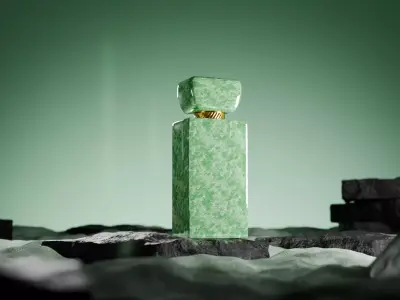 Blender Luxury Perfume Bottle 3D Realistic Render Setup Low-poly 3D model