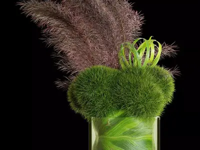 Bouquet with Dianthus green trick 3D model