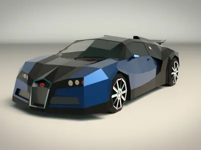 Low Poly Sports Car 03 Low-poly 3D model