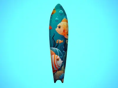 SURF BOARD 18 CARTOON STYLIZED Low-poly 3D model