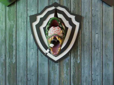 Beetlejuice - Sandworm Trophy Wall 3D print model