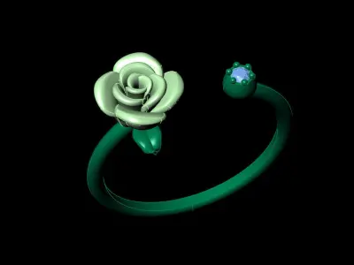 Vintage rose ring 3D print model