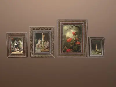3D Antique Frames -PBR Game Ready Low-poly 3D model