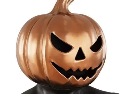 Mannequin torso with pumpkin head 3D model
