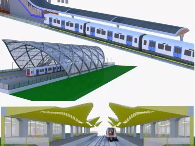 Stockholm metro stations III 3D Model Collection