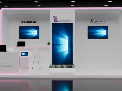 booth 6x3 open 3 side  3D model