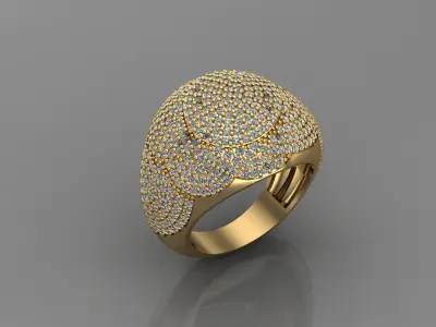 STL 3DM Print Ready Women Diamond Ring Lightweight Printable  3D print model 81