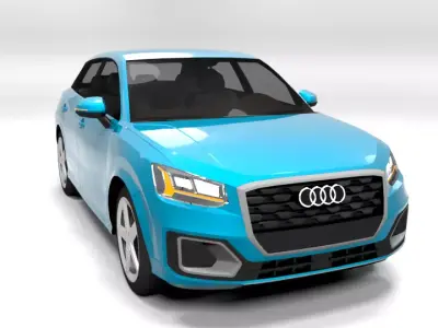 AUDI Q2 2017 LOWPOLY Low-poly 3D model