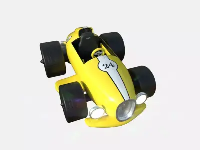 Cartoon Kart B06 Yellow - Vehicle Racing Design Low-poly 3D model