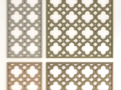 Arabic Islamic pattern decorative gold plaster 3D model