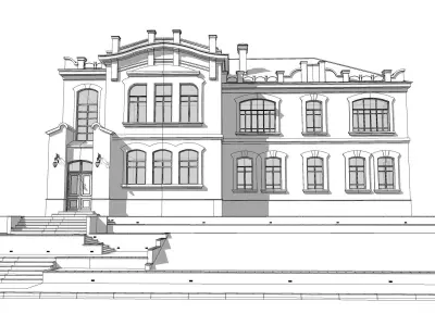 villa art nouveau moderne 3D model