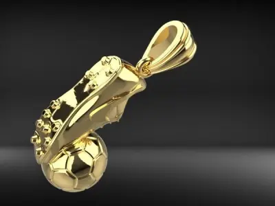 Football Boot and Ball Pendant Necklace Jewelry 3D print model