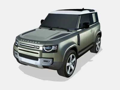 Land Rover Defender 90 2020 Low-poly 3D model