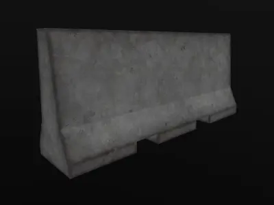 Concrete Barriers Low-poly 3D model