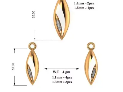 Leafy Whispers Jewellery Set 3D print model