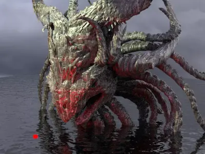 Cthulhu Squid monster sculpture Deep Sea 2  3D model